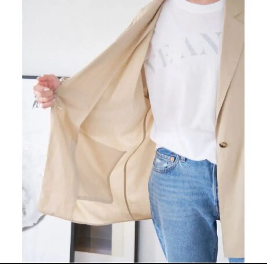 Spick and Span Sheer Cotton Twill Loose Jacket 24SS Beige