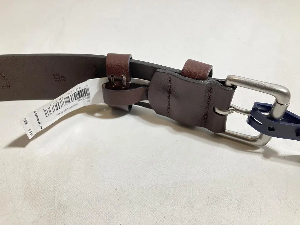 New Polo Ralph Lauren Belt Leather Brown Size 48