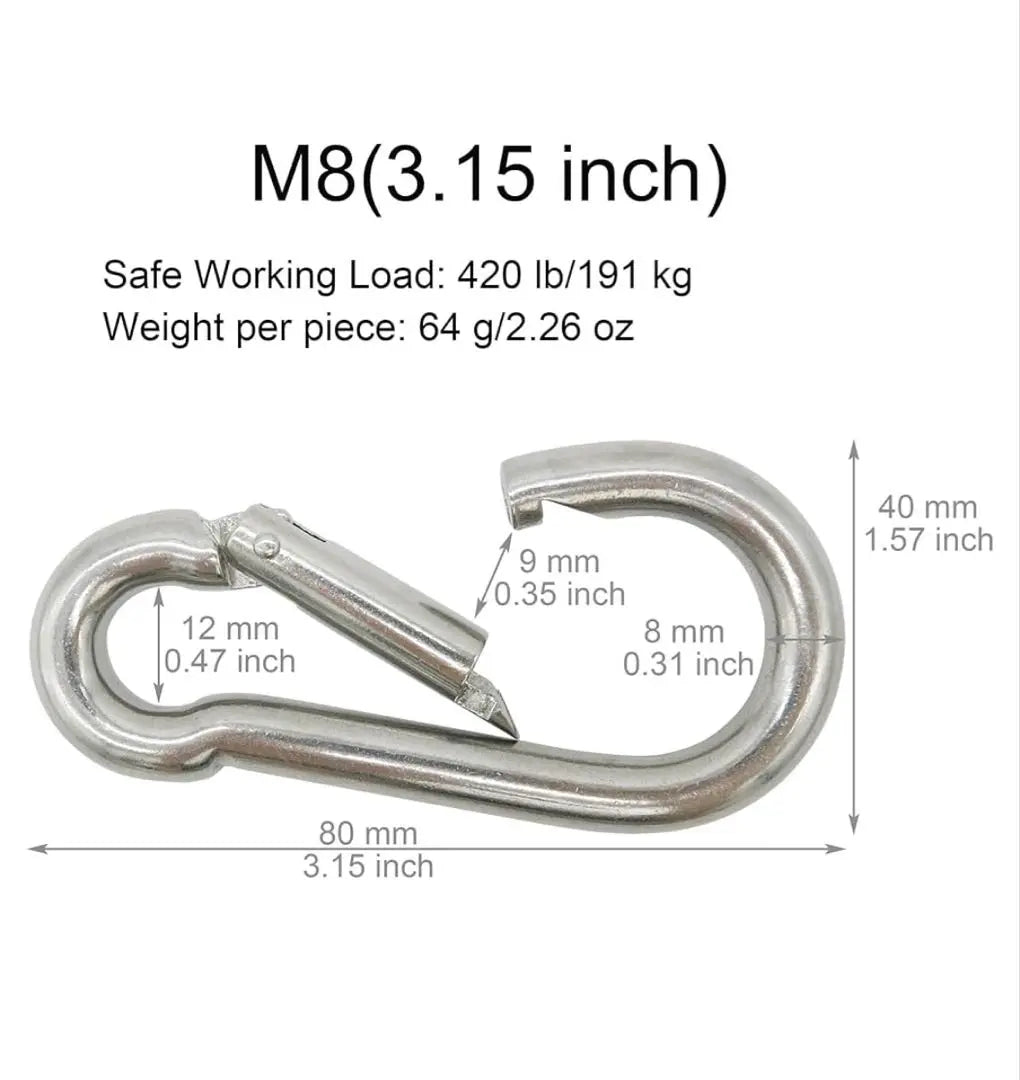 ✨Great deal✨ 4 stainless steel carabiners camping key chain