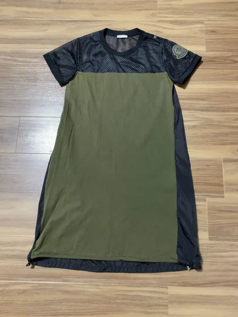 Moncler Big Logo Patch Mesh Switch Dress S Size