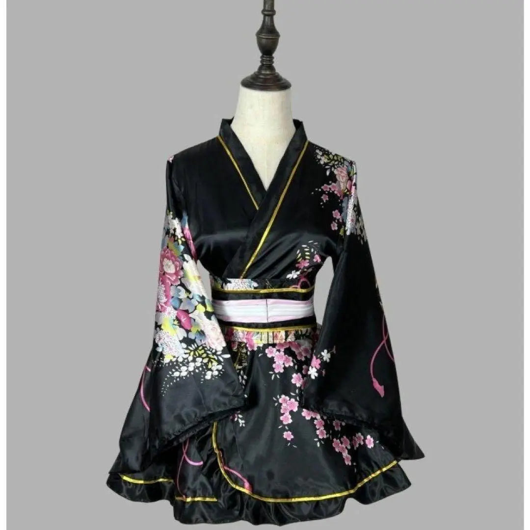 1 Large size One-piece cosplay Floral Japanese-style kimono dress Costume W