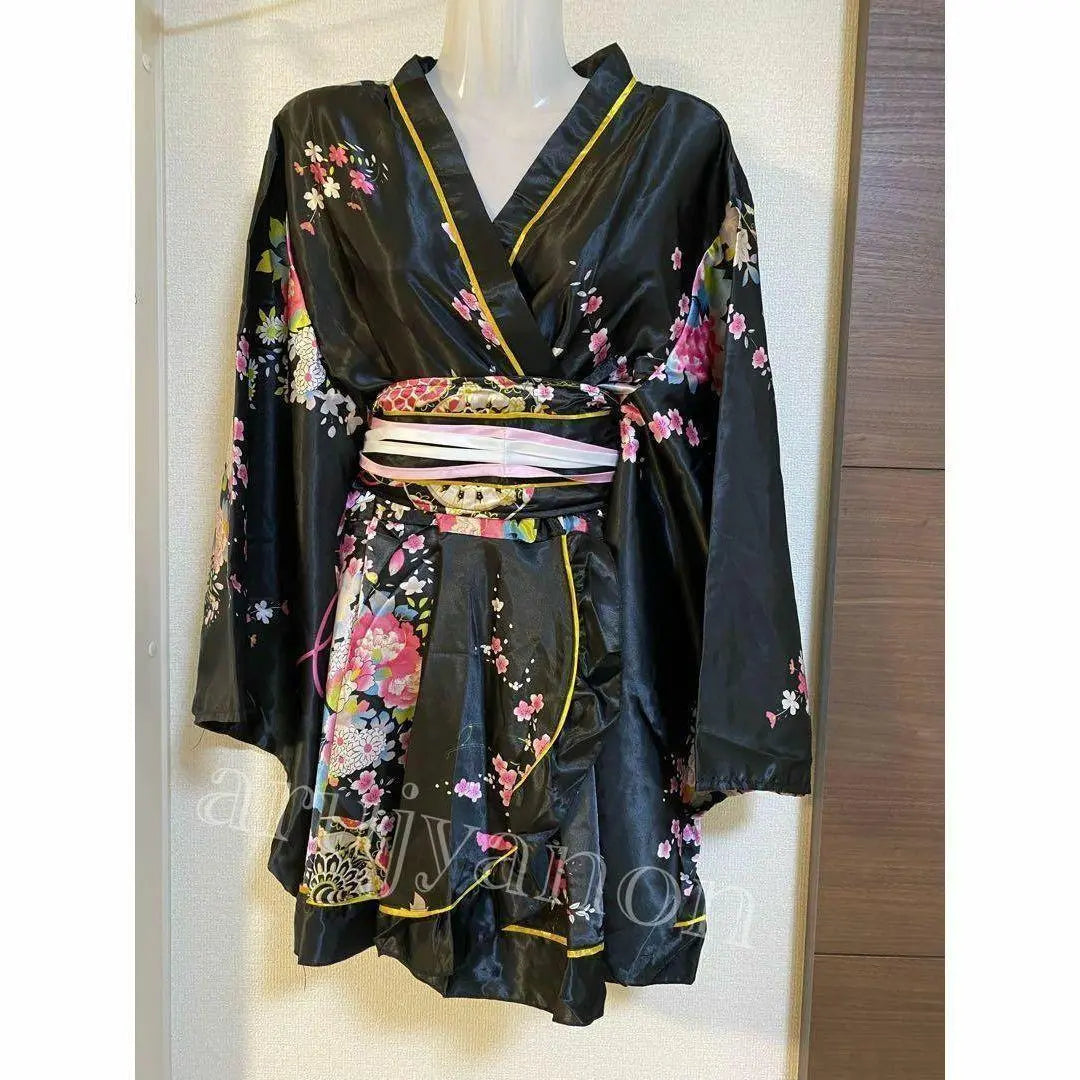 1 Large size One-piece cosplay Floral Japanese-style kimono dress Costume W