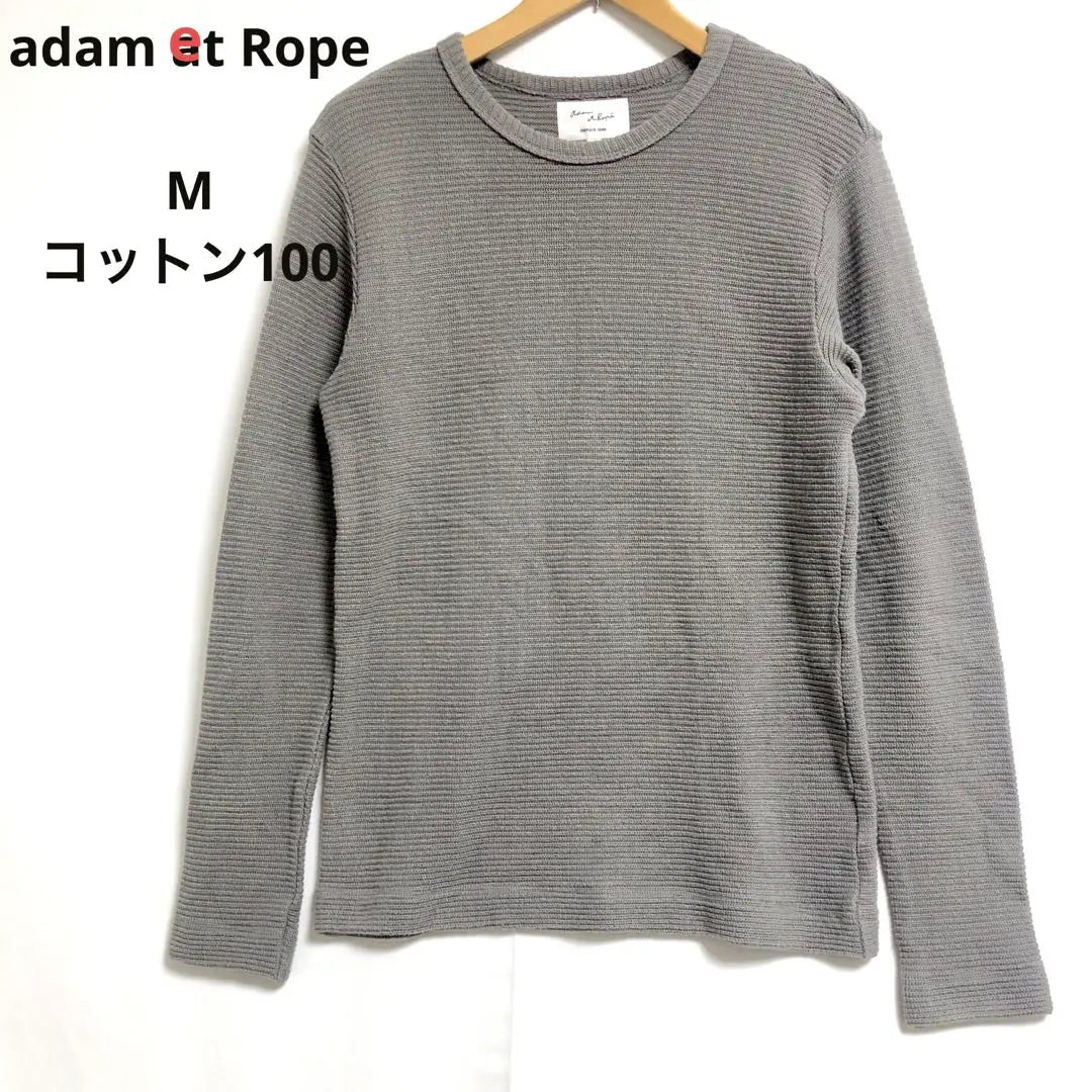 ⭐️Good condition Adam Erope Thick rib cut and sew, long sleeves, long sleeves, cotton, made in Japan, stretch