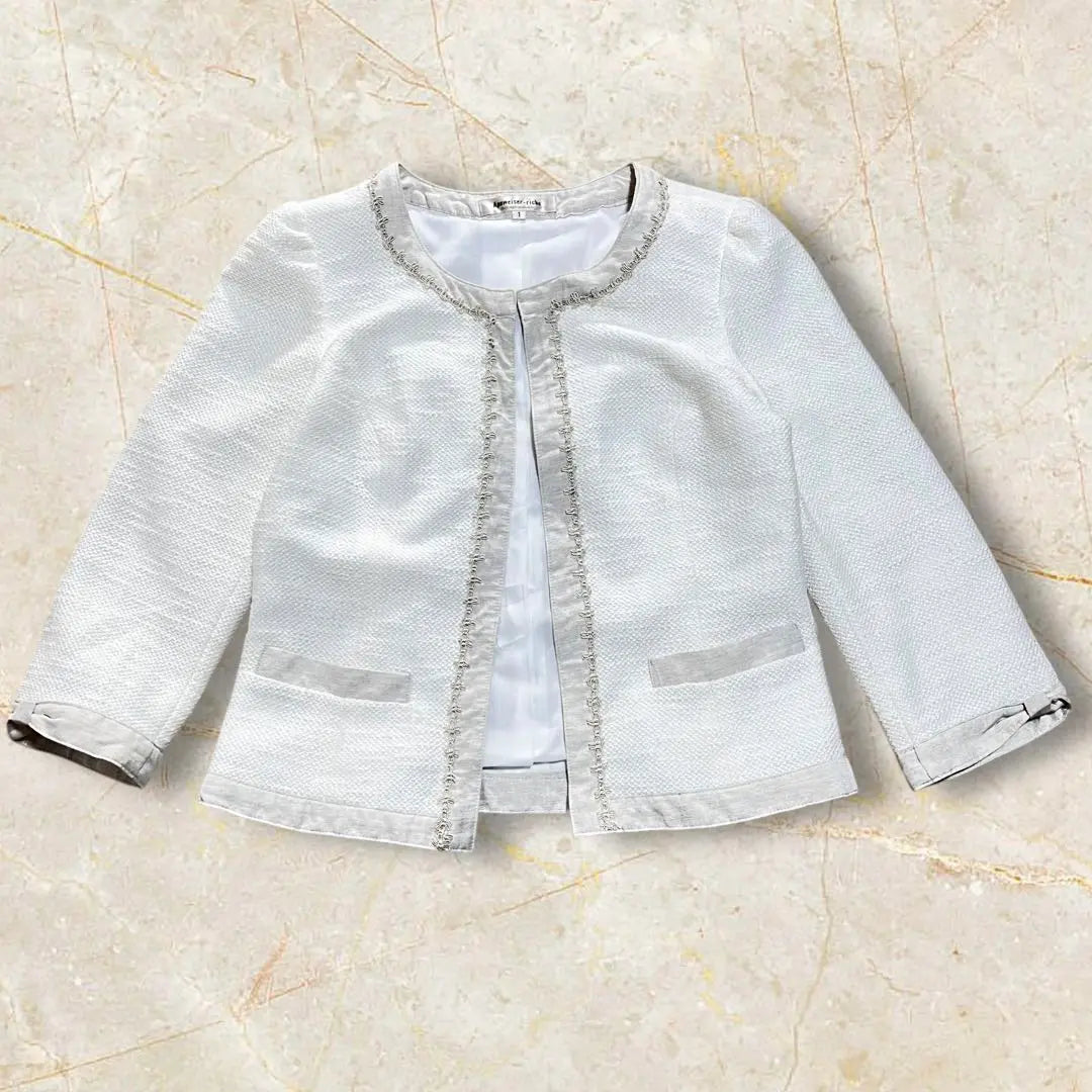 Appuiser Riche No Color Jacket White Jacket Cuff Ribbon