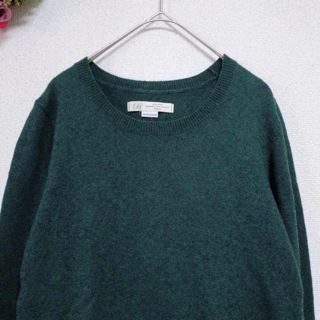 1048 [ONE SIZE] Beams Long Sleeve Knit Sweater Layered Style