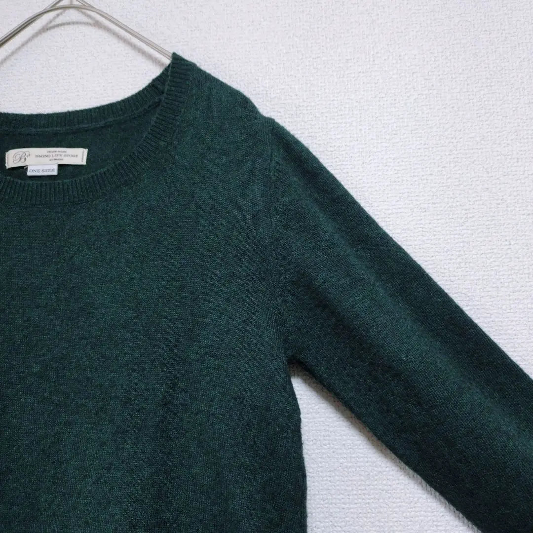 1048 [ONE SIZE] Beams Long Sleeve Knit Sweater Layered Style