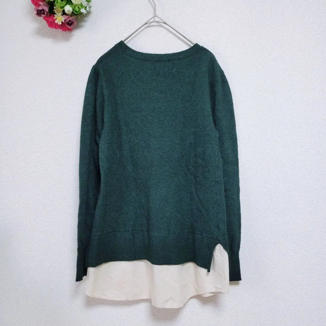 1048 [ONE SIZE] Beams Long Sleeve Knit Sweater Layered Style