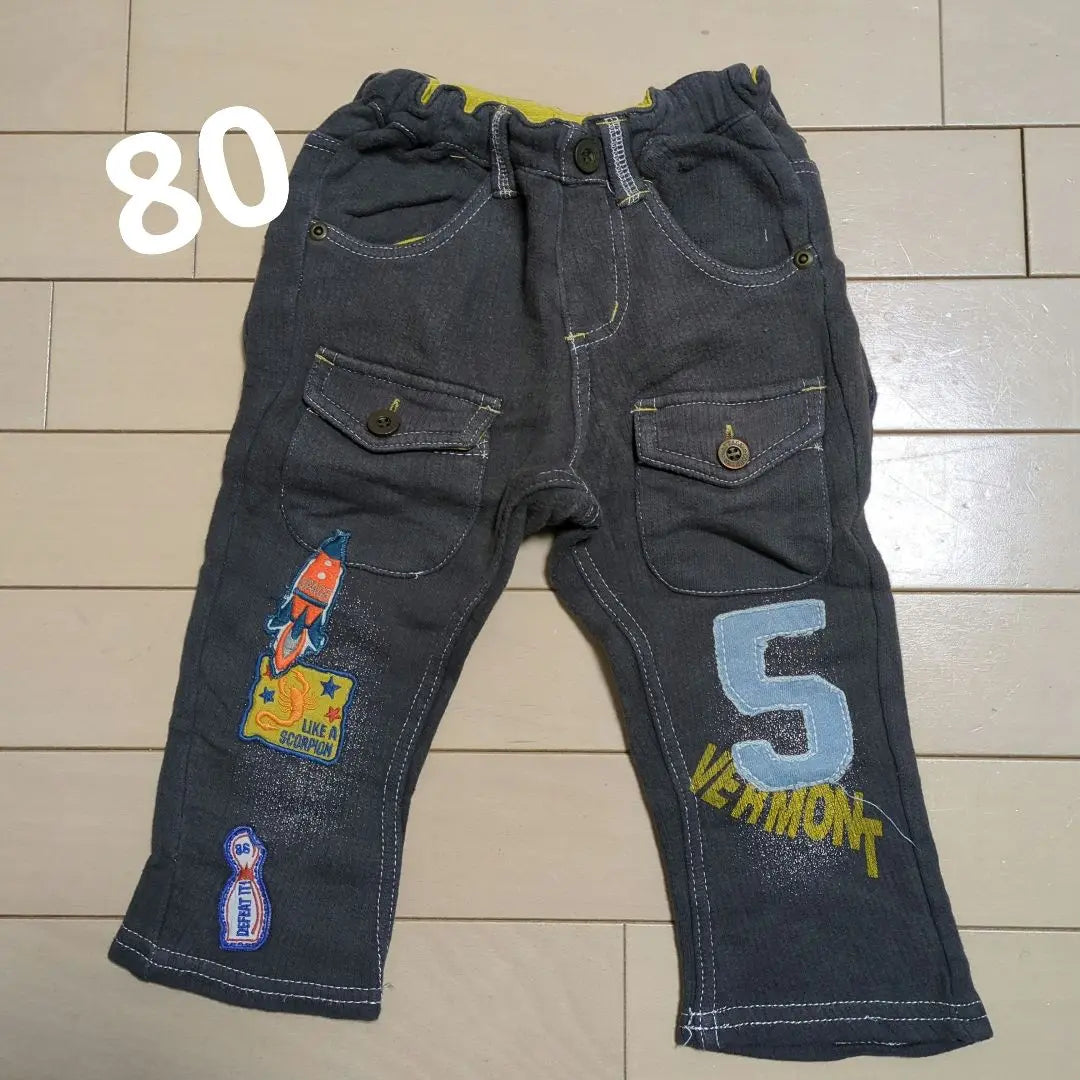 [Price reduction available] Used clothing 80cm 80 sweatpants rocket charcoal gray