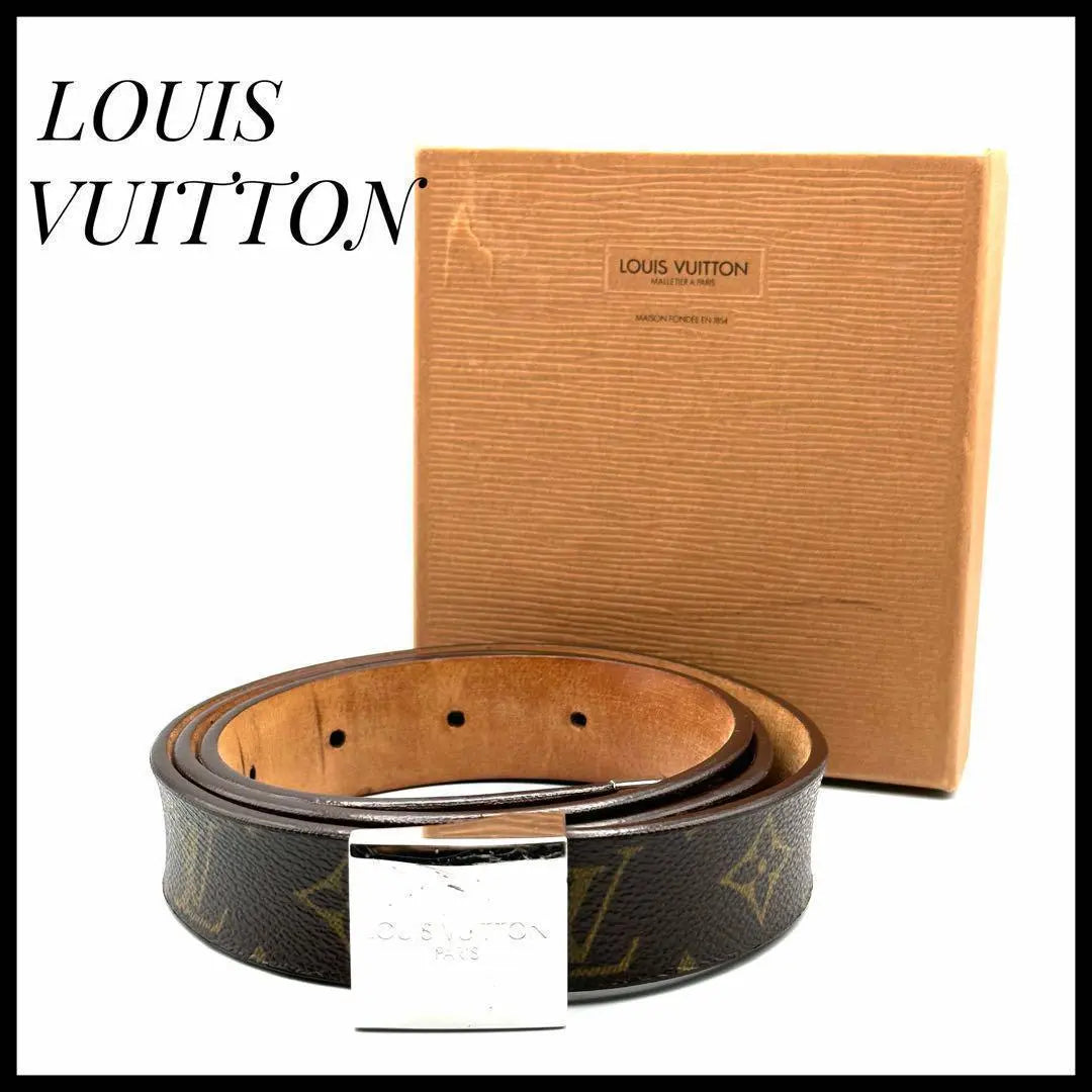 [Discontinued product] Louis Vuitton Monogram Santulle Carre Belt with box