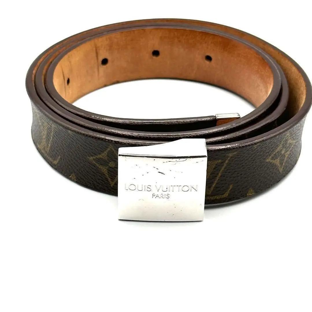 [Discontinued product] Louis Vuitton Monogram Santulle Carre Belt with box