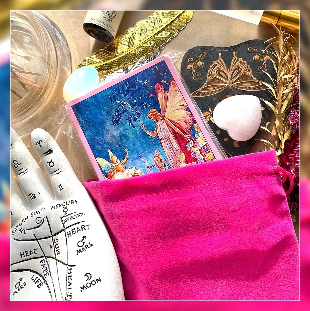 ✨Popular design✨Pink is cute♡Retro touch fairy design tarot card