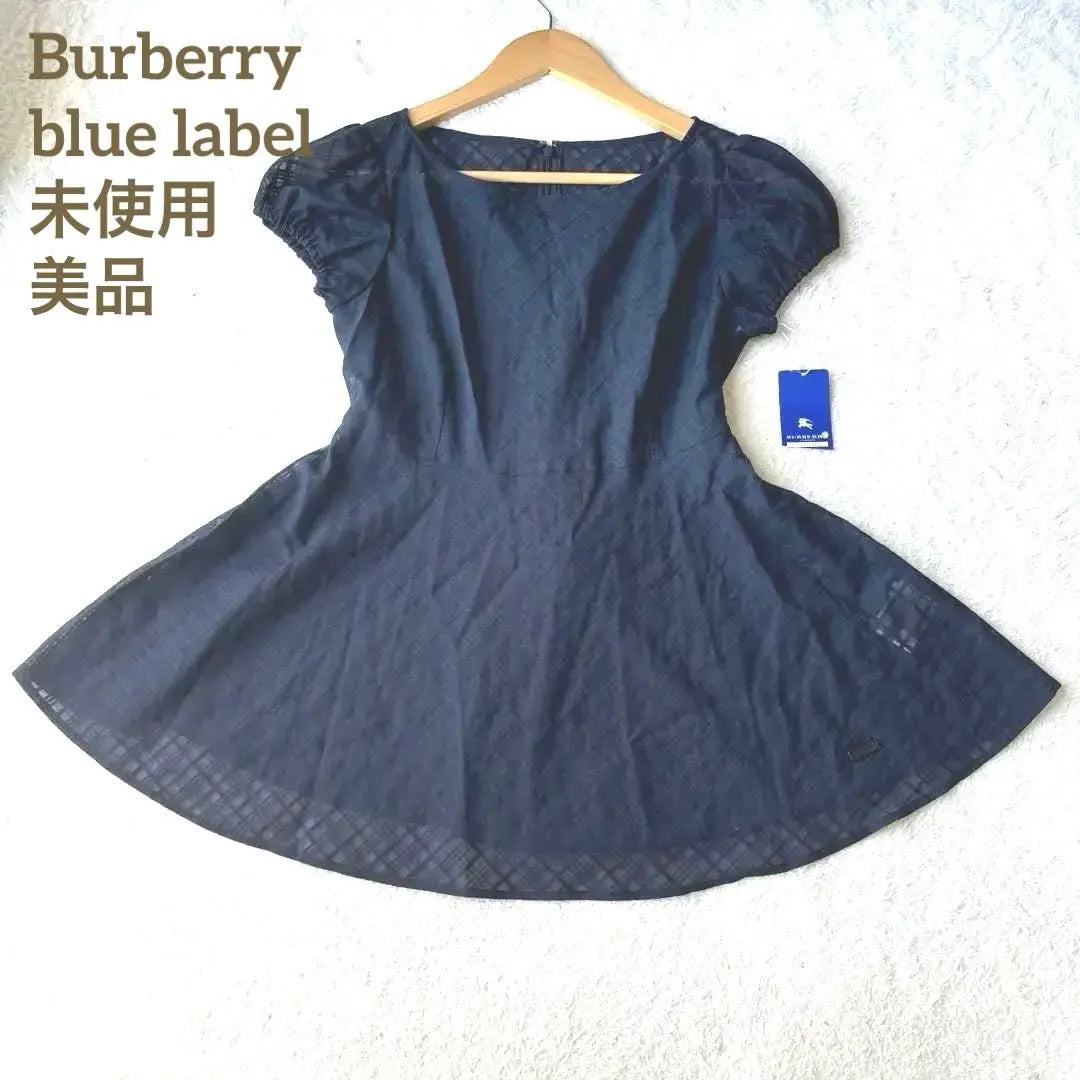 Unused, with tag, good condition, Burberry Blue Label, Tunic, Navy, Check