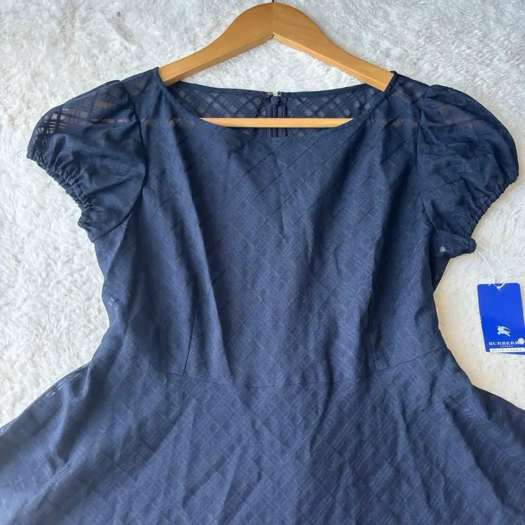 Unused, with tag, good condition, Burberry Blue Label, Tunic, Navy, Check