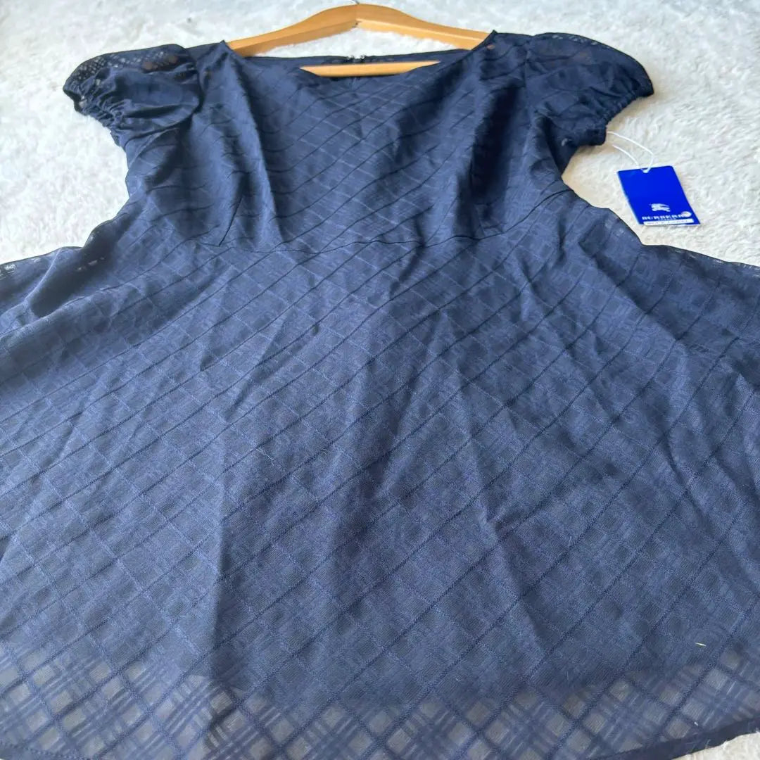 Unused, with tag, good condition, Burberry Blue Label, Tunic, Navy, Check