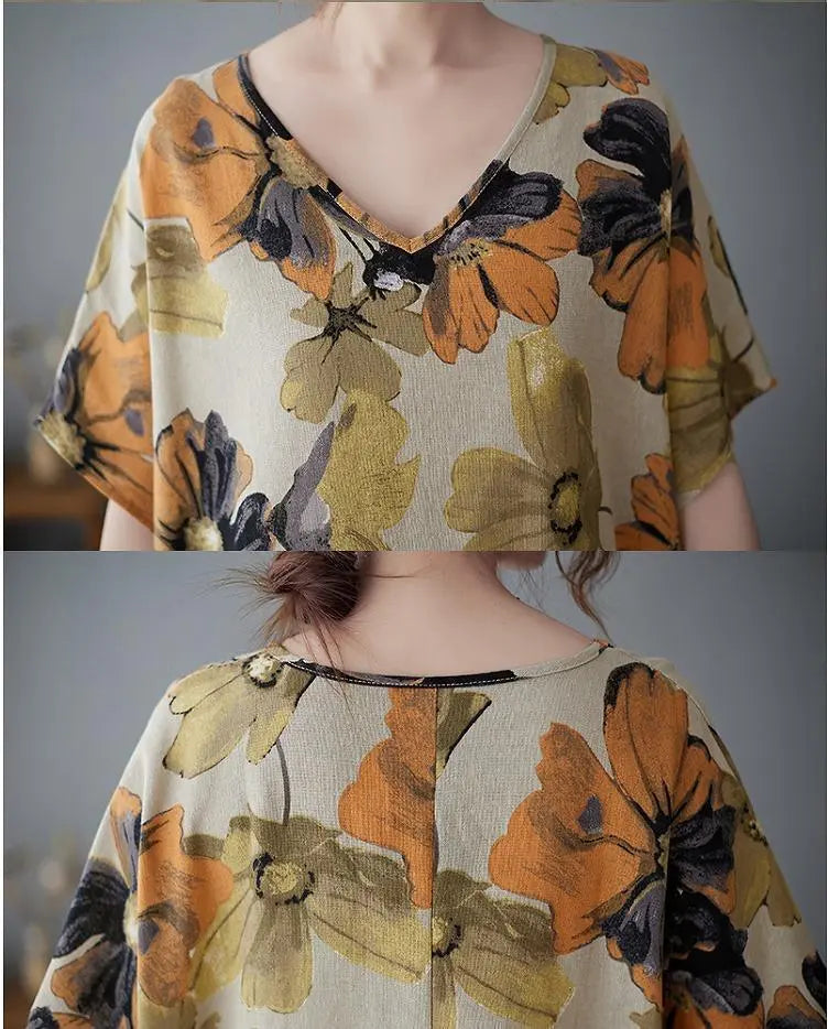 Large size Ladies Spring / Summer Flower pattern Dress short sleeve | 大きいサイズ　レディース　春夏　花柄　ワンピース　半袖