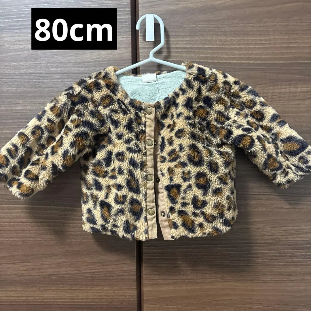 Ropa de abrigo para bebé, 80 cm, estampado de leopardo, niña y niño