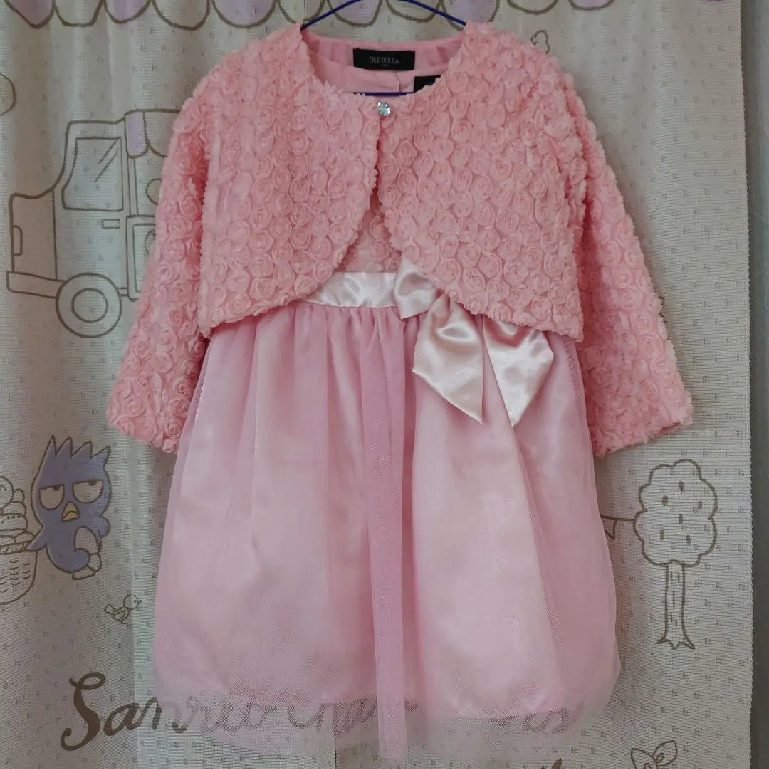 Pink Flower Lace Dress 110cm