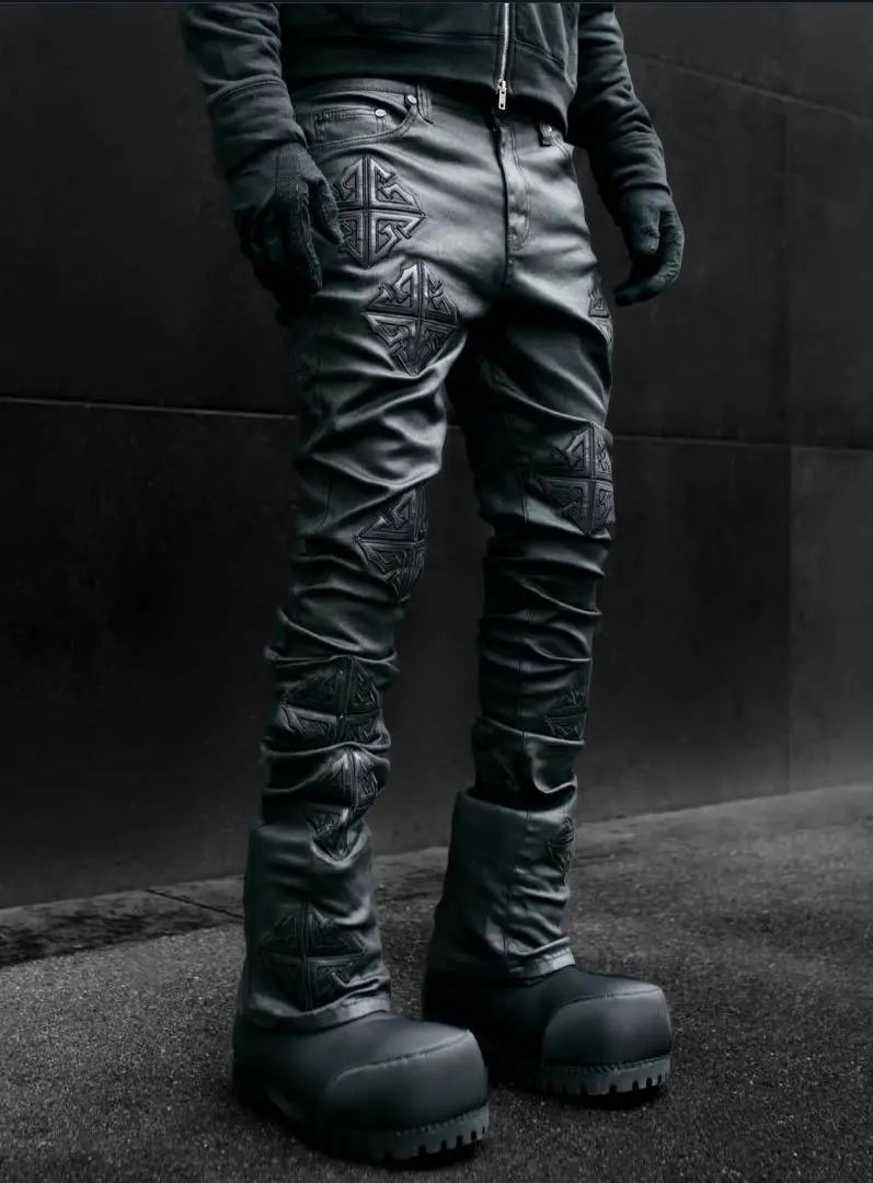 GUAPI OBSIDIAN BLACK ICON STACKED DENIM