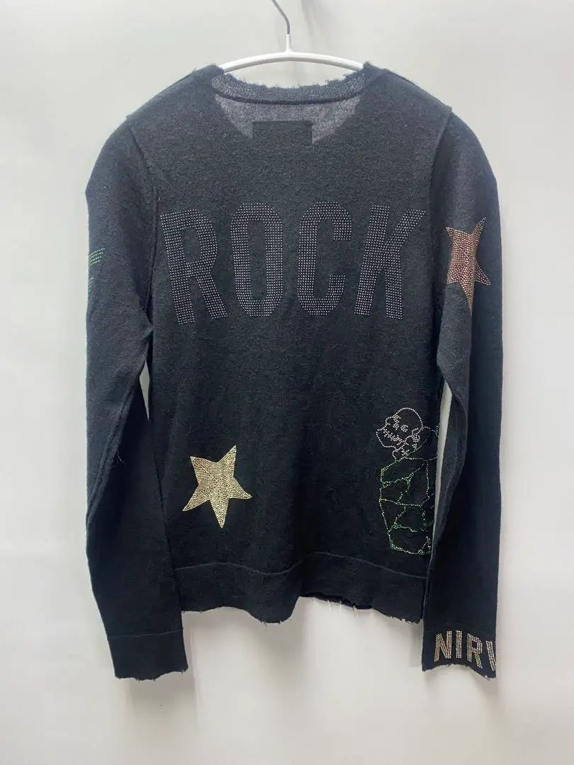 Zadig & Voltaire Cashmere Sweater Rhinestone Skull Black XS