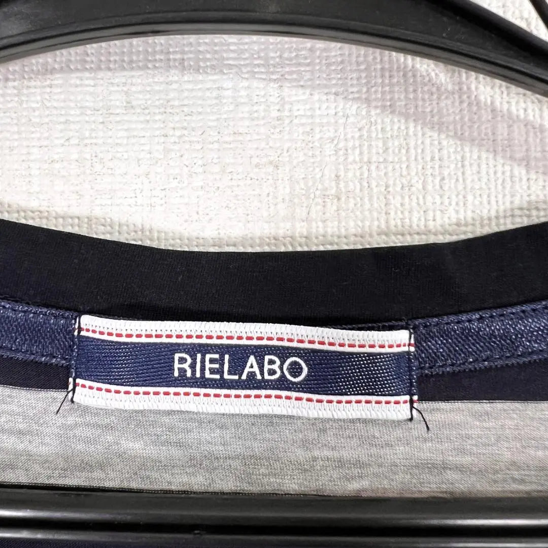 [RIELABO] Camiseta RIELABO con borde negro gris para hombre talla 46