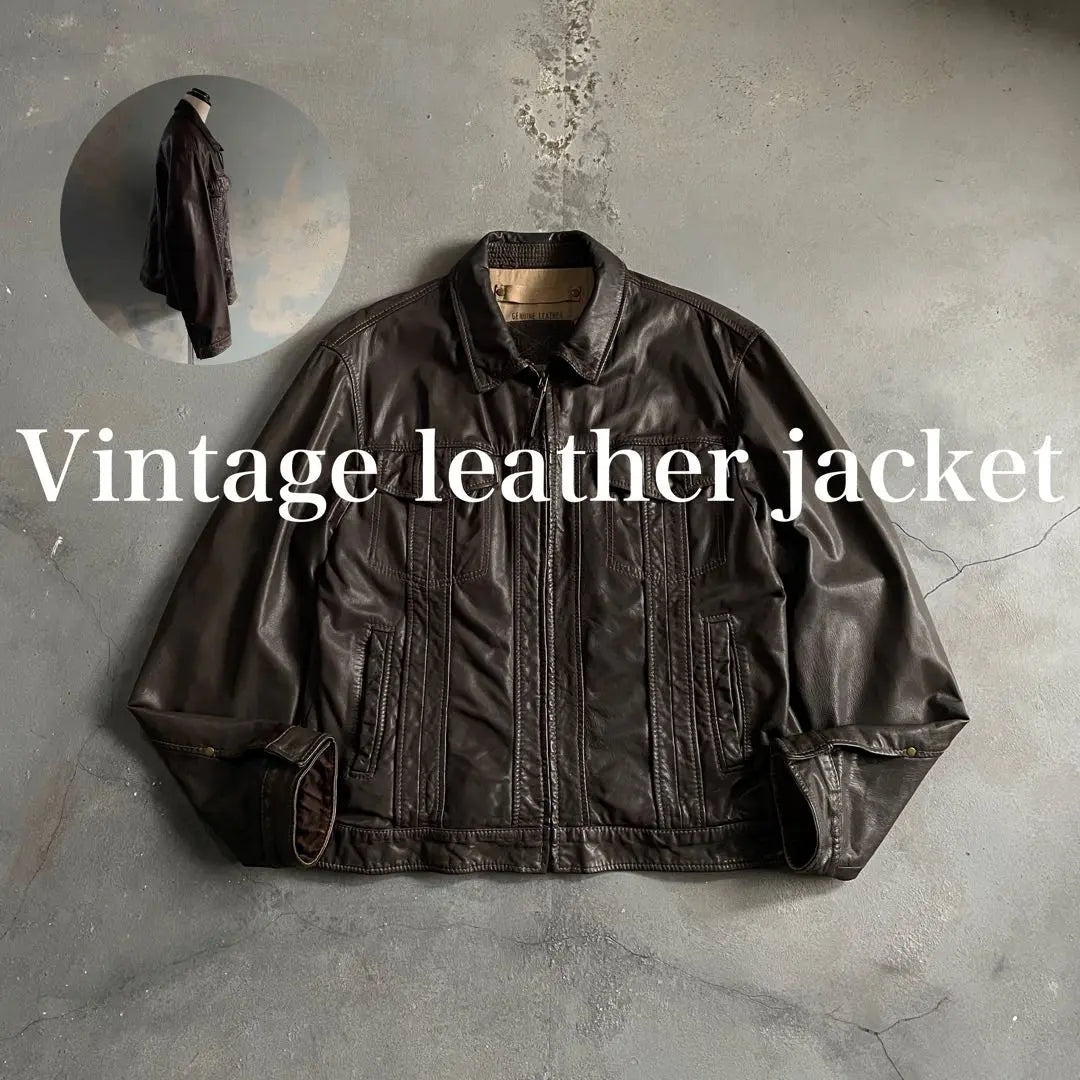 marks & spencer☆genuine leather☆trucker jacket