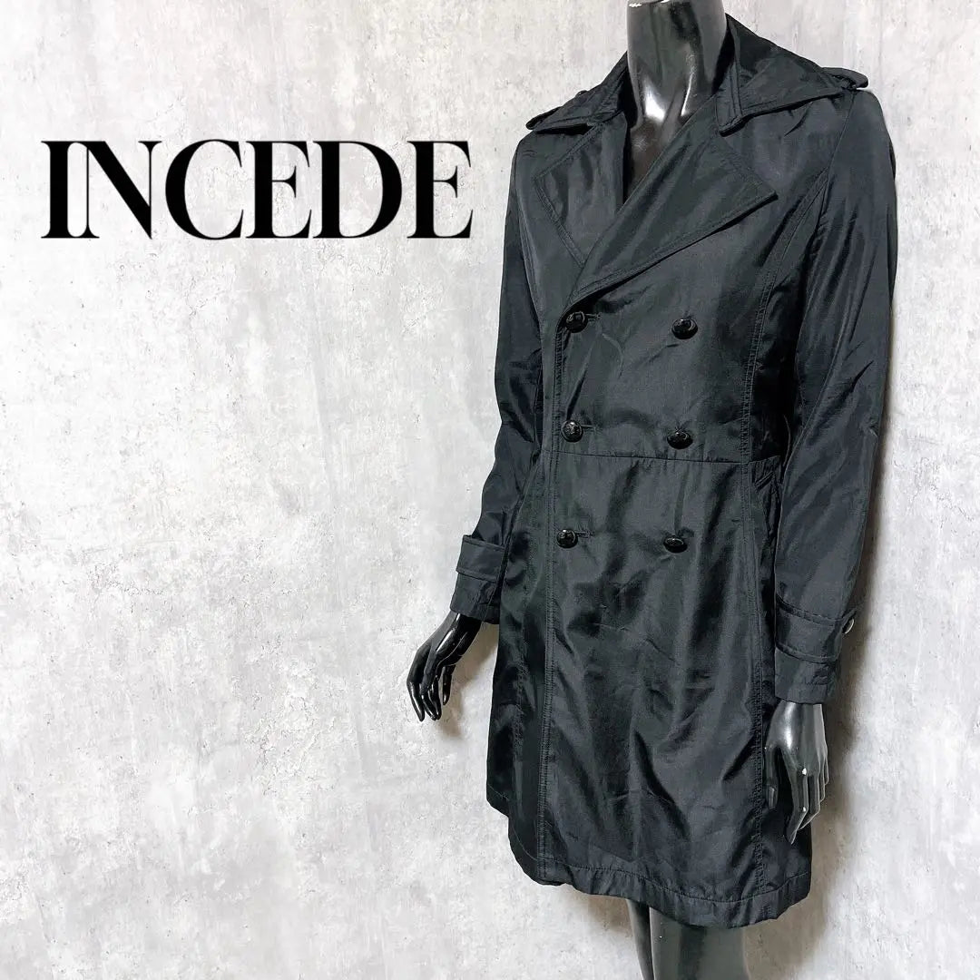 [INCEDE] Double Trench Coat, Business Simple, with Waist Belt