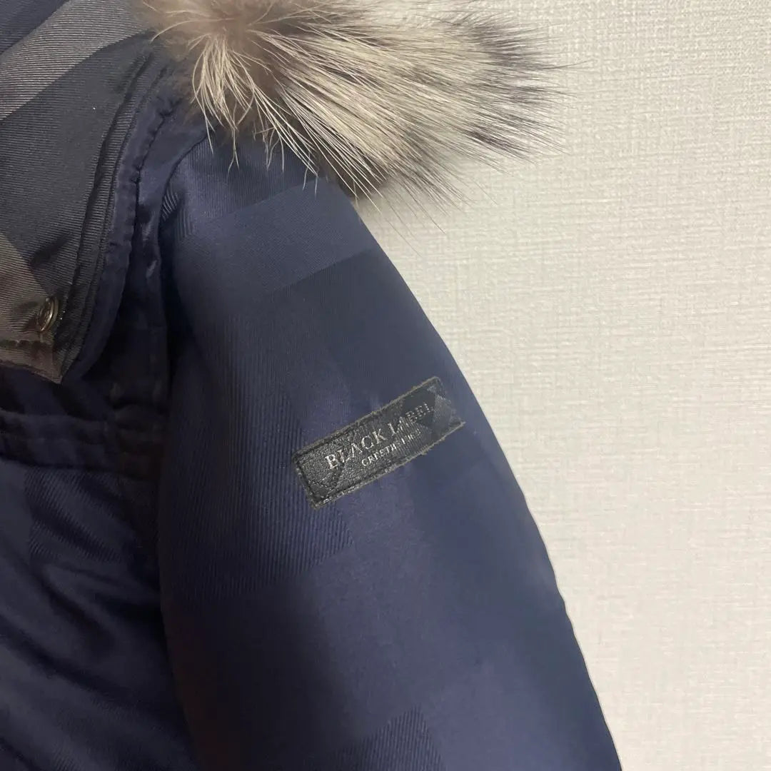 Black Label 4way Down Jacket Vest Check Fox