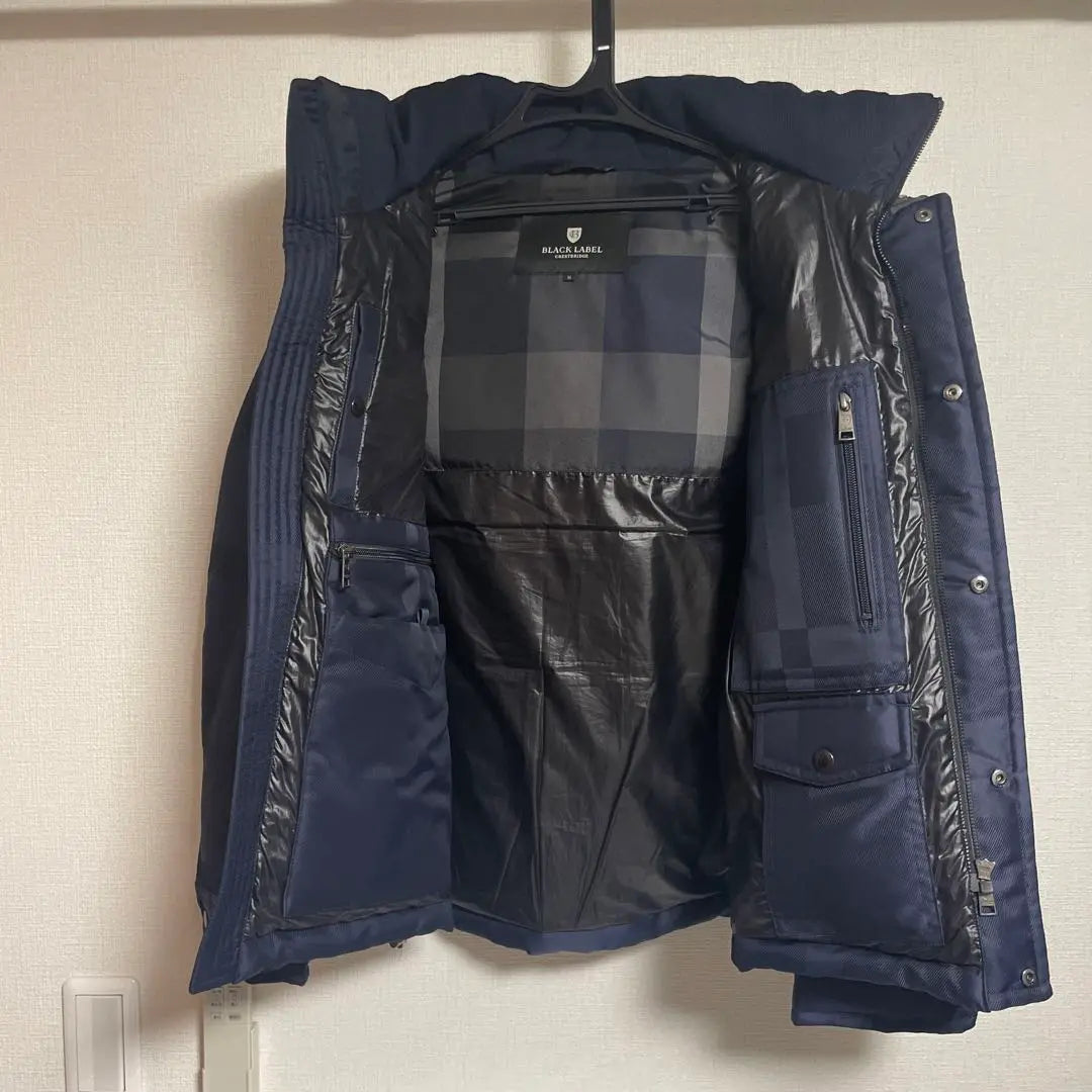 Black Label 4way Down Jacket Vest Check Fox