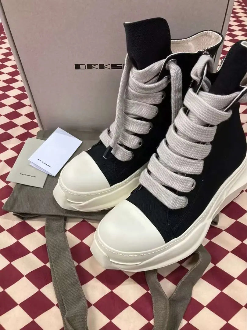 RICK OWENS DRKSHW ABSTRACT High Top Sneakers