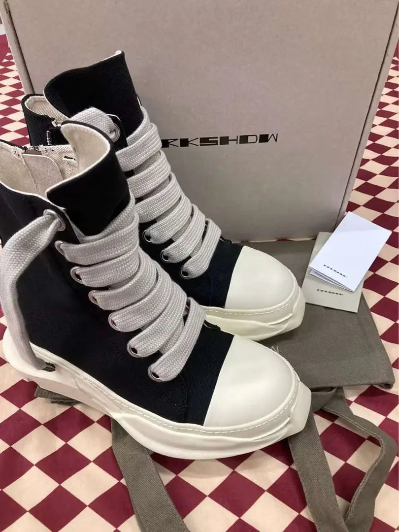 RICK OWENS DRKSHW ABSTRACT High Top Sneakers