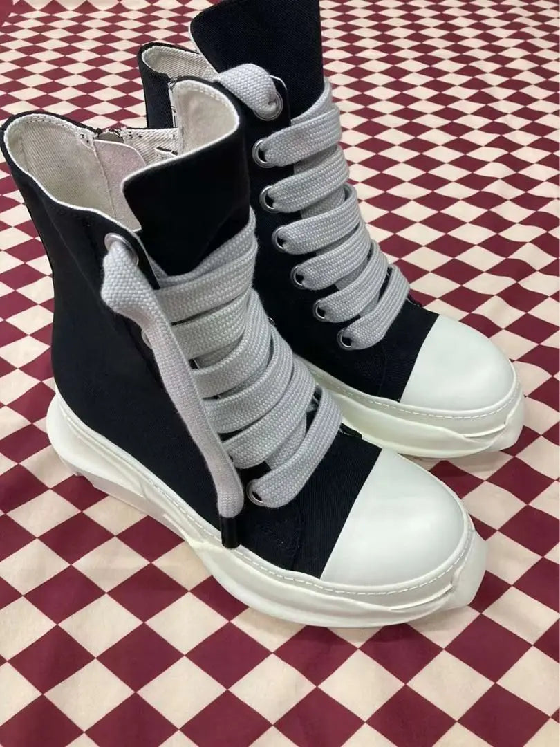 RICK OWENS DRKSHW ABSTRACT High Top Sneakers