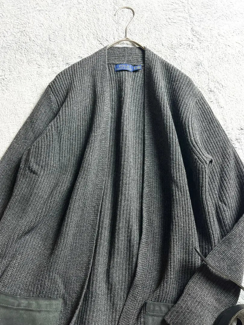 [Polo Ralph Lauren] Cashmere blend rib knit long cardigan