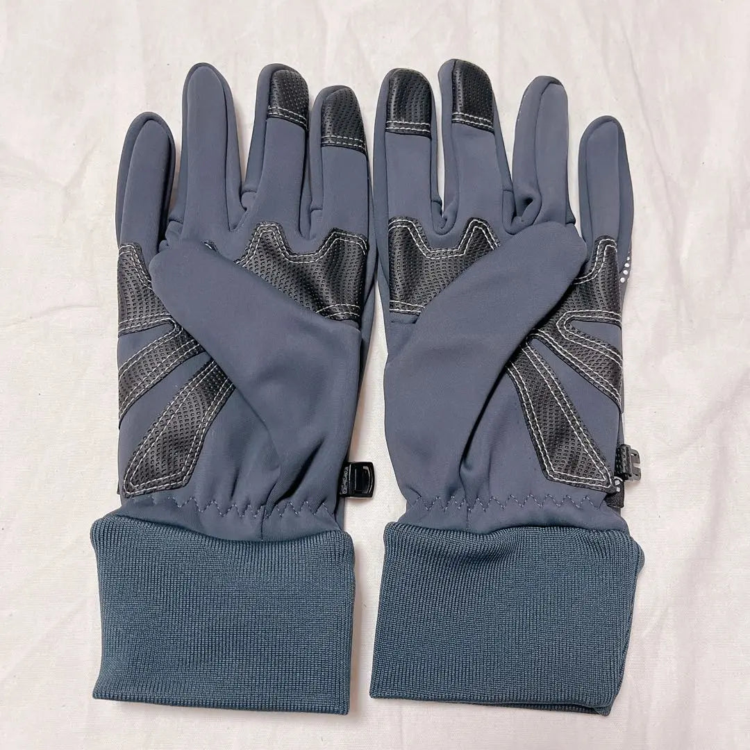 Men's gloves, cold weather gloves, smartphone compatible, fleece lining, non-slip, water repellent, L size, gray