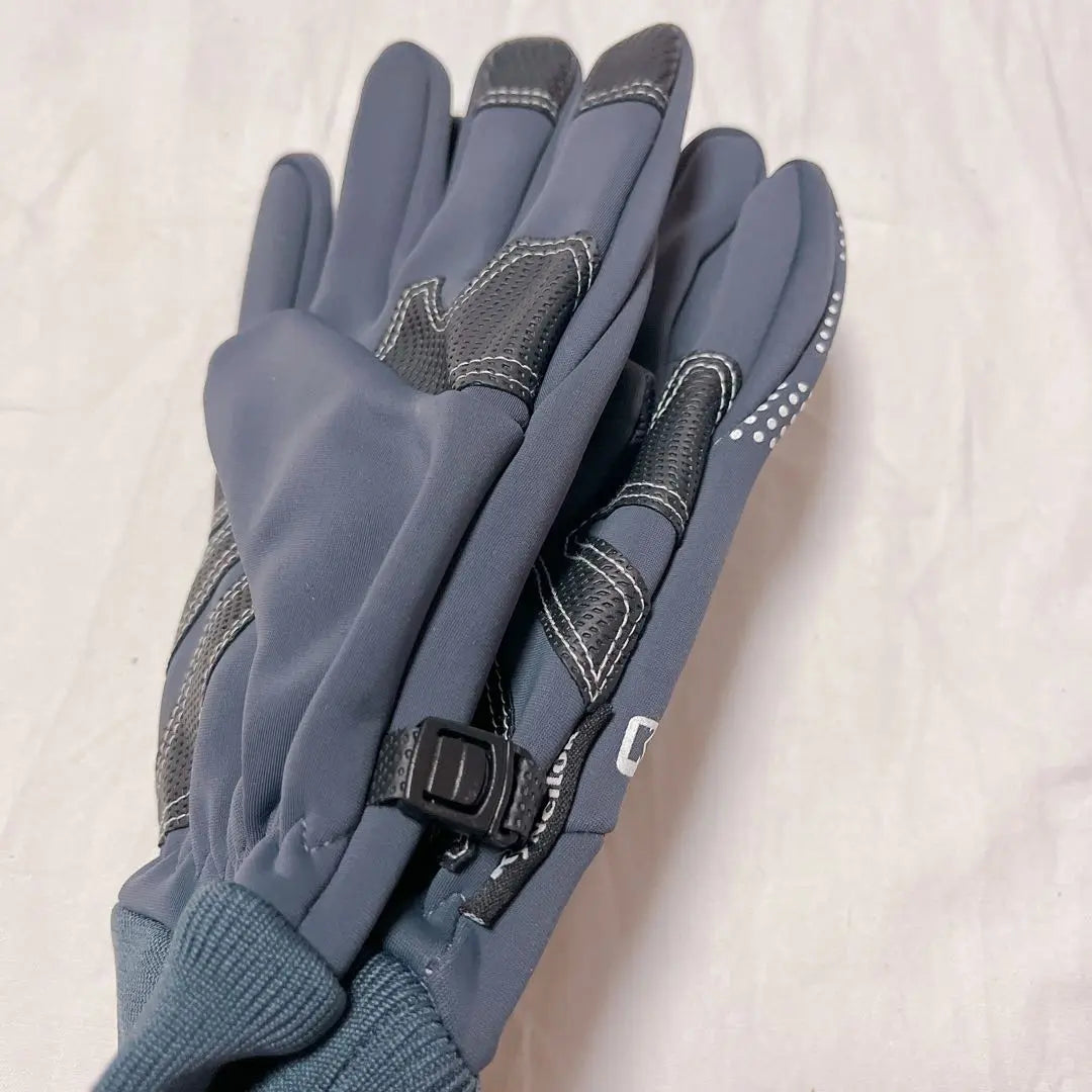 Men's gloves, cold weather gloves, smartphone compatible, fleece lining, non-slip, water repellent, L size, gray