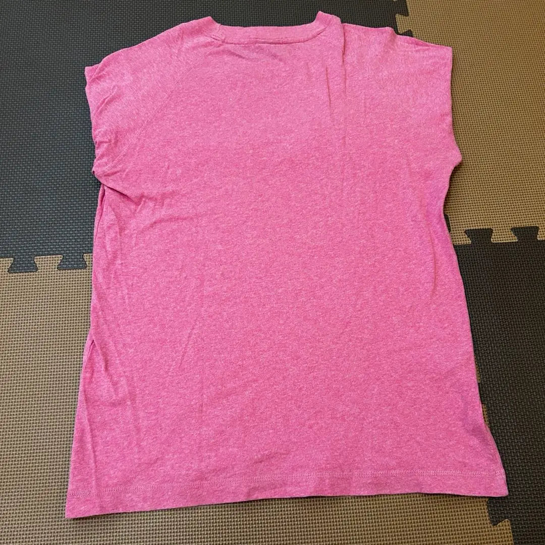 UNIQLO Originalwash Plain manga larga cortada y cosida rosa