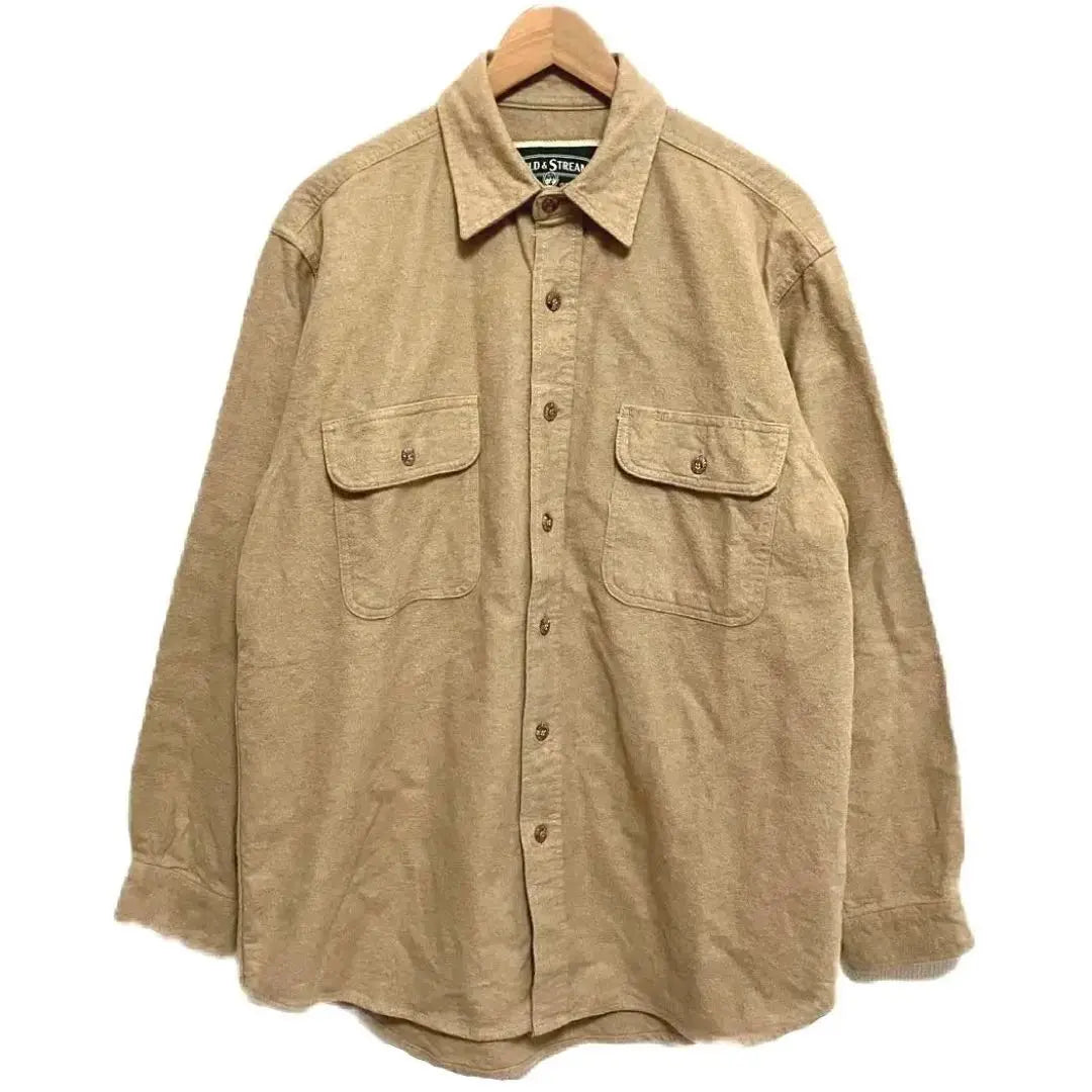 [Rare ❗️] 90s FIELD & STREEM Heavyener Shirt M size Beige | 【希少❗️】90s Field&Streem ヘビーネルシャツ Mサイズ ベージュ