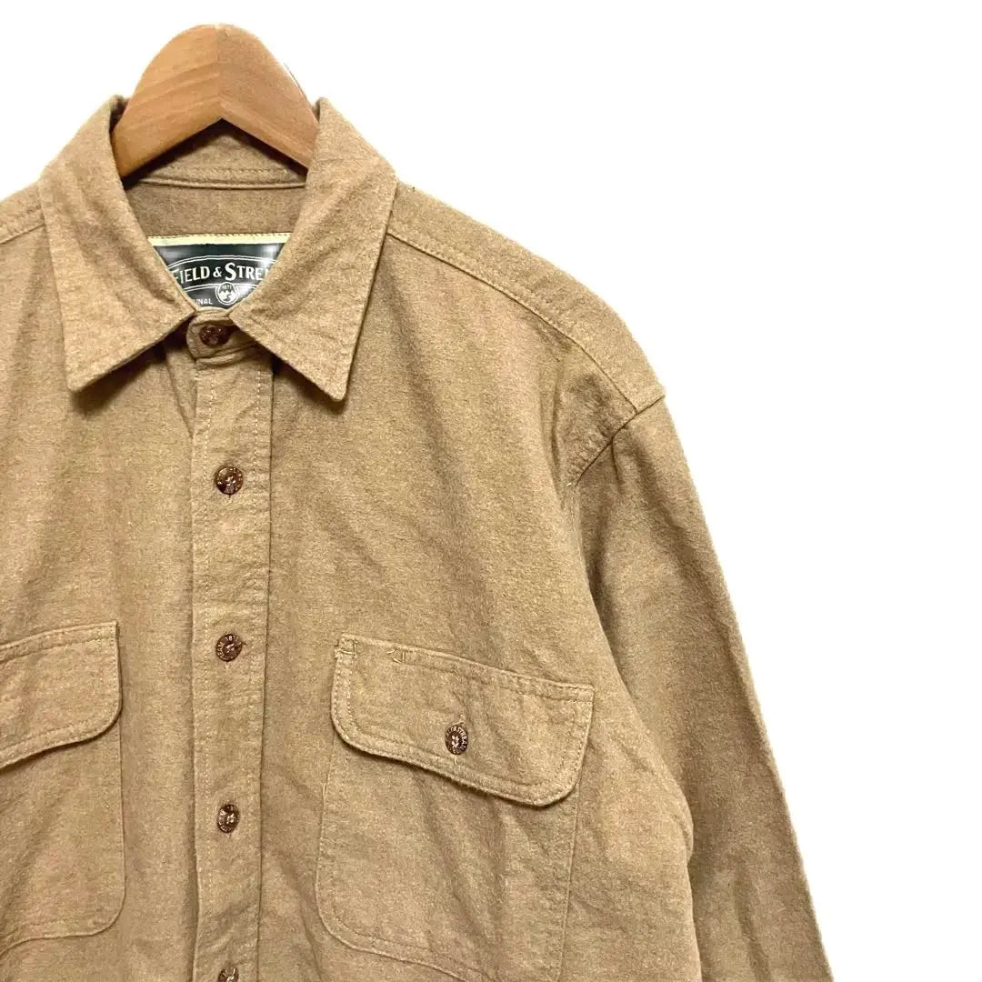 [Rare ❗️] 90s FIELD & STREEM Heavyener Shirt M size Beige | 【希少❗️】90s Field&Streem ヘビーネルシャツ Mサイズ ベージュ