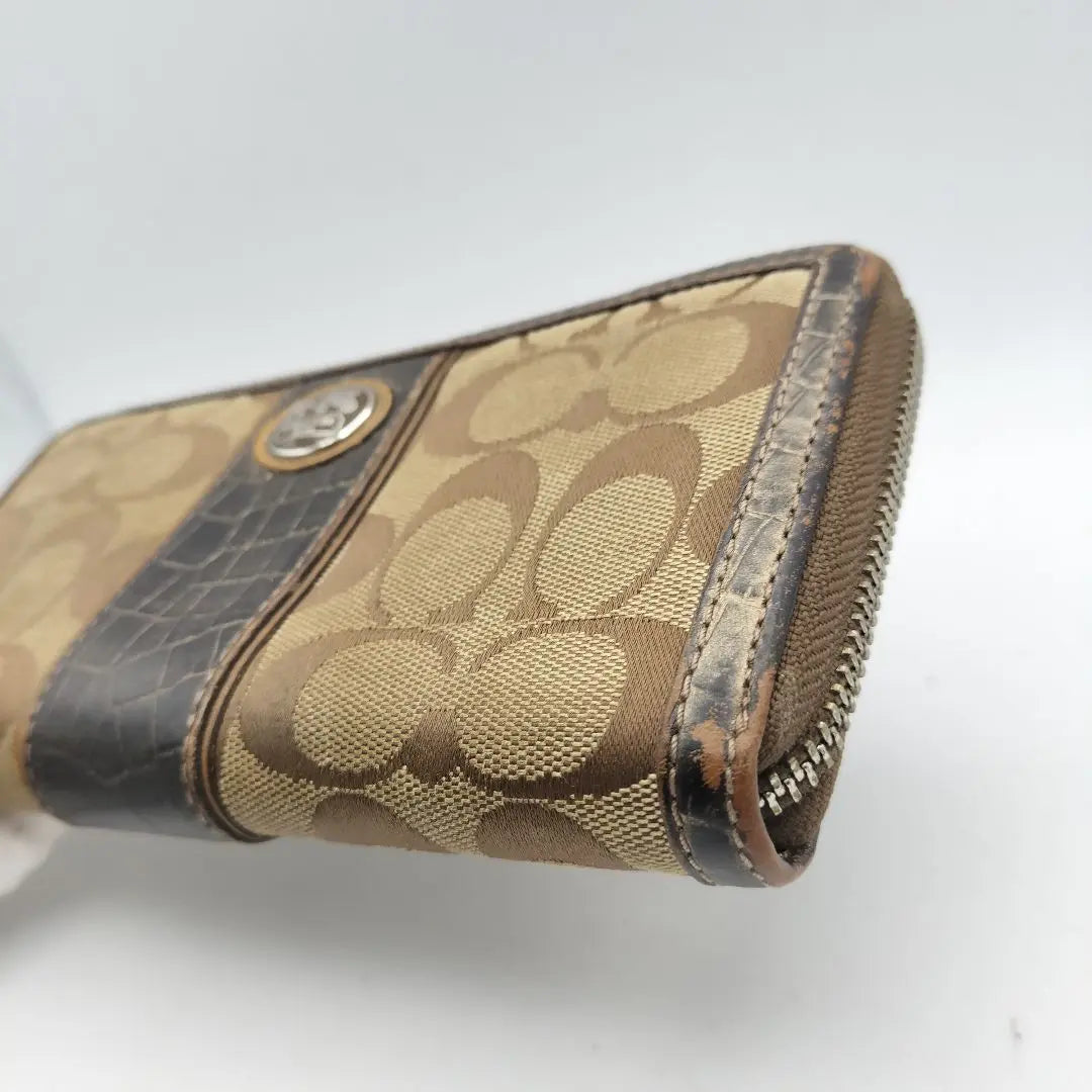 Coach Long Wallet Wallet Wallet Signature Brown