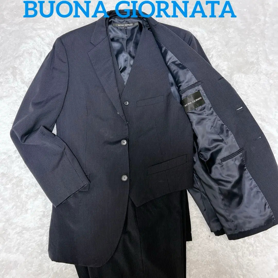 ✨Hermoso estado✨Bona Jornata Pantalón de traje formal L Raya azul marino