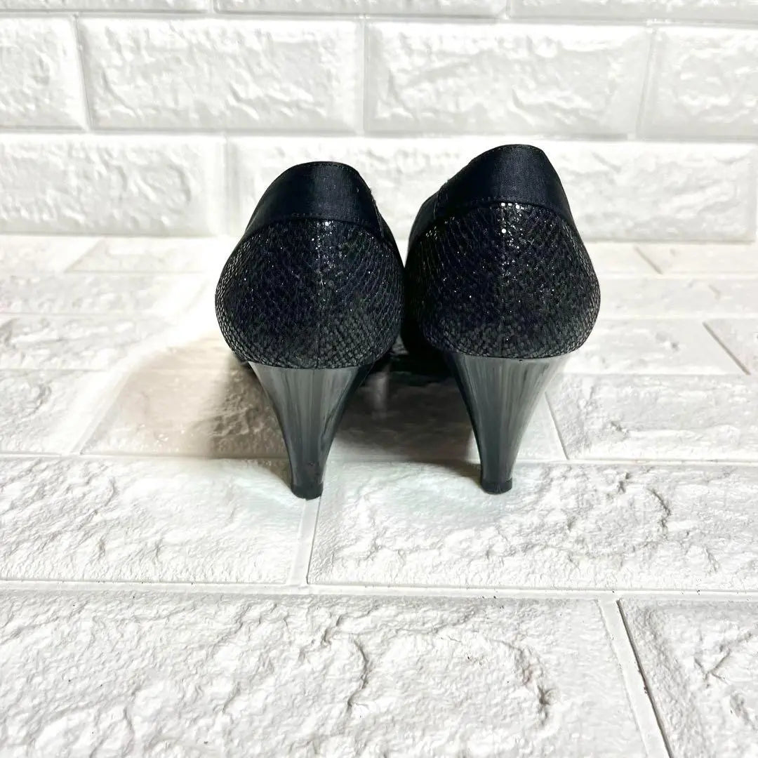 [Good condition] Riz raffinee ruffle ribbon pumps rhinestone