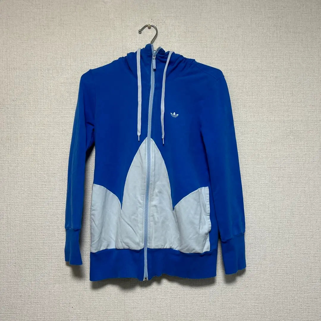 ★Super rare design★adidas track jacket, big logo, hoodie, blue