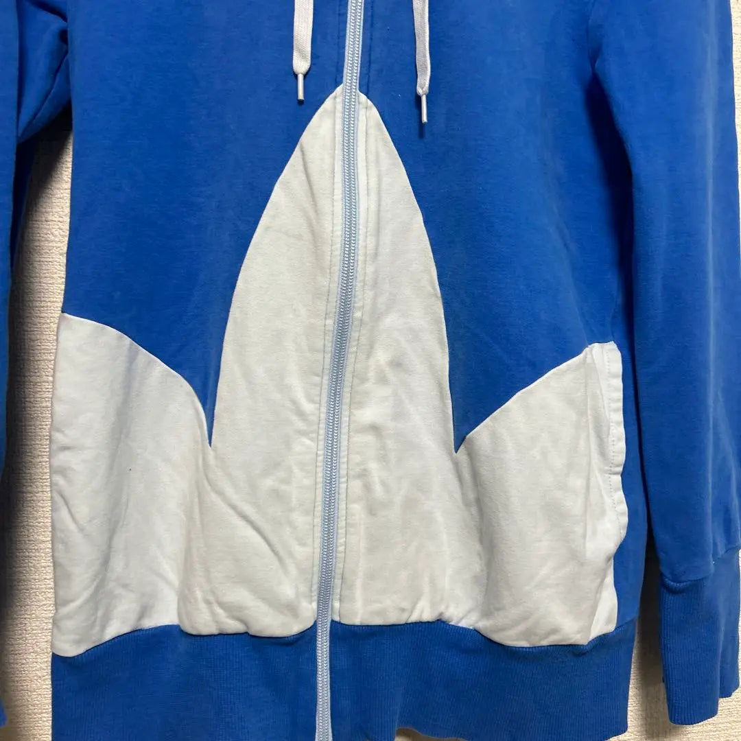 ★Super rare design★adidas track jacket, big logo, hoodie, blue