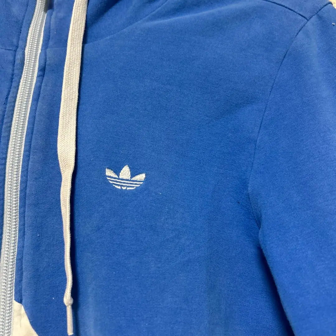 ★Super rare design★adidas track jacket, big logo, hoodie, blue