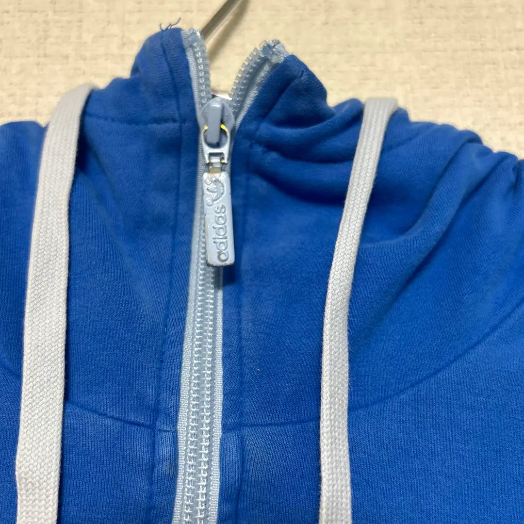 ★Super rare design★adidas track jacket, big logo, hoodie, blue