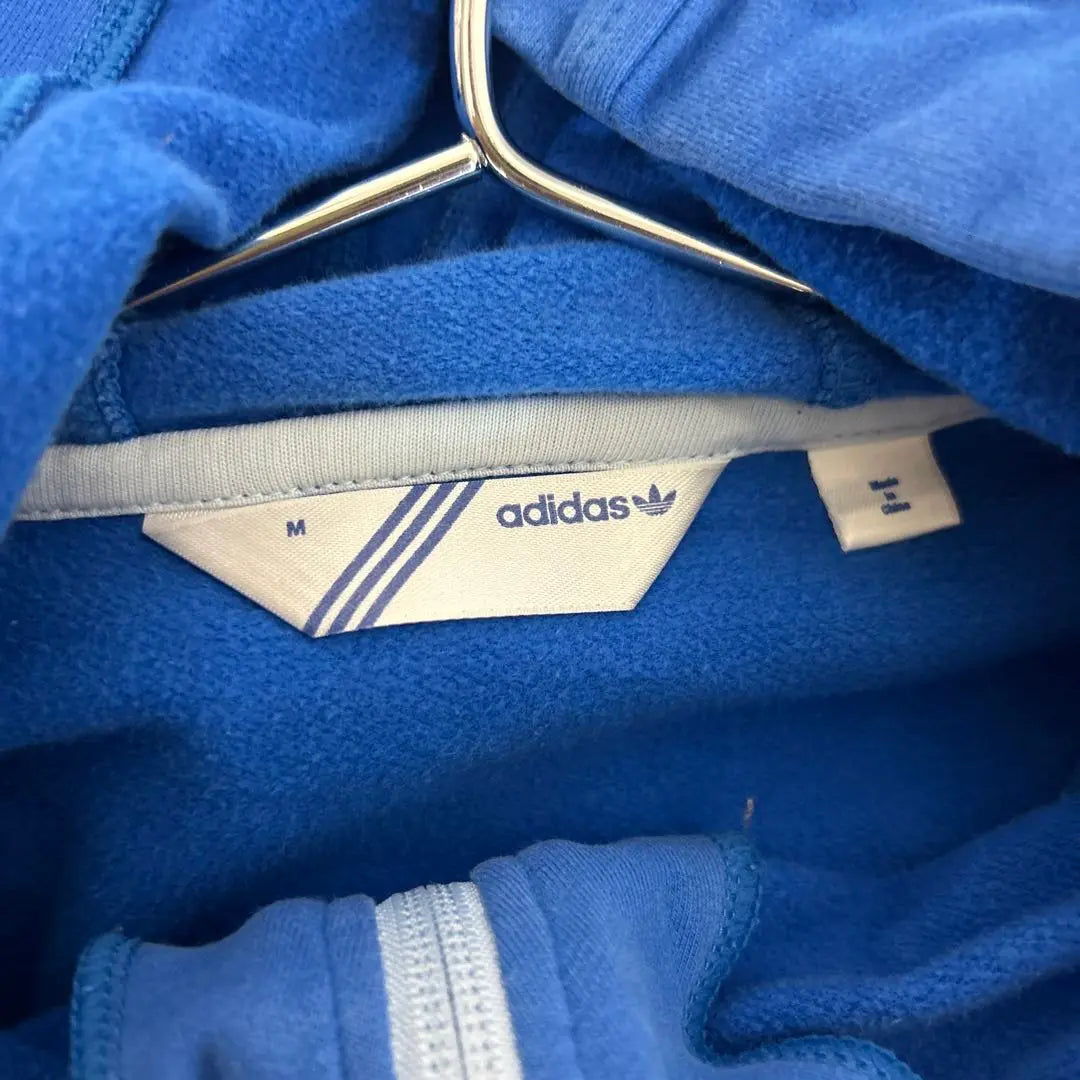 ★Super rare design★adidas track jacket, big logo, hoodie, blue