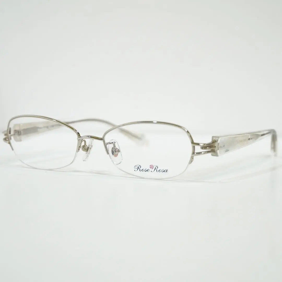 Brand new, unused RoseRosa A luxurious eyeglass frame with beautiful side design, silver