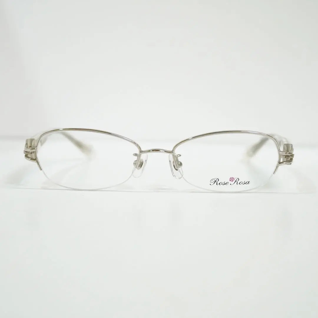 Brand new, unused RoseRosa A luxurious eyeglass frame with beautiful side design, silver