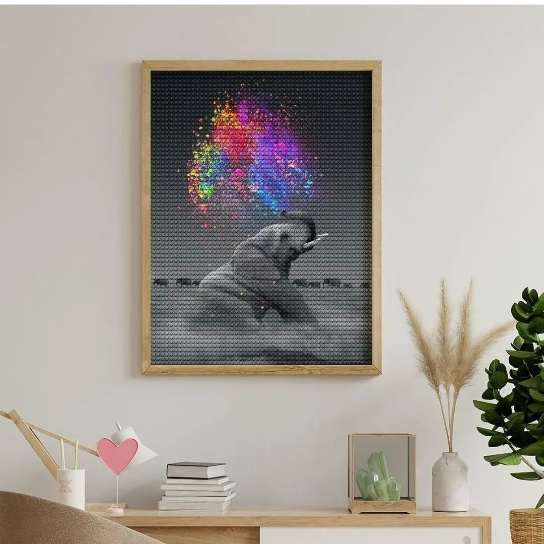 ♡Final price reduction♡5D Diamond Art Kit Elephant Animal Dream Rainbow Beads Art