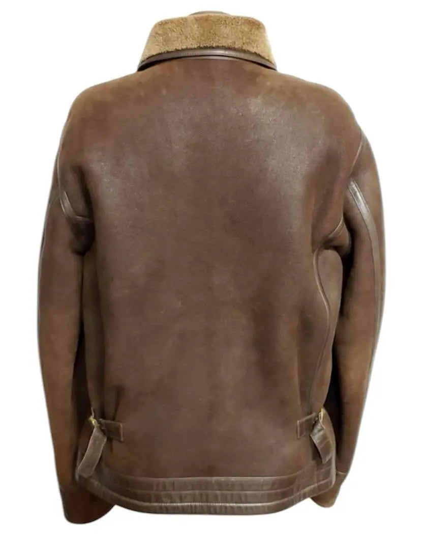 Paul Smith Collection Brown Leather Jacket Mouton Coat XL