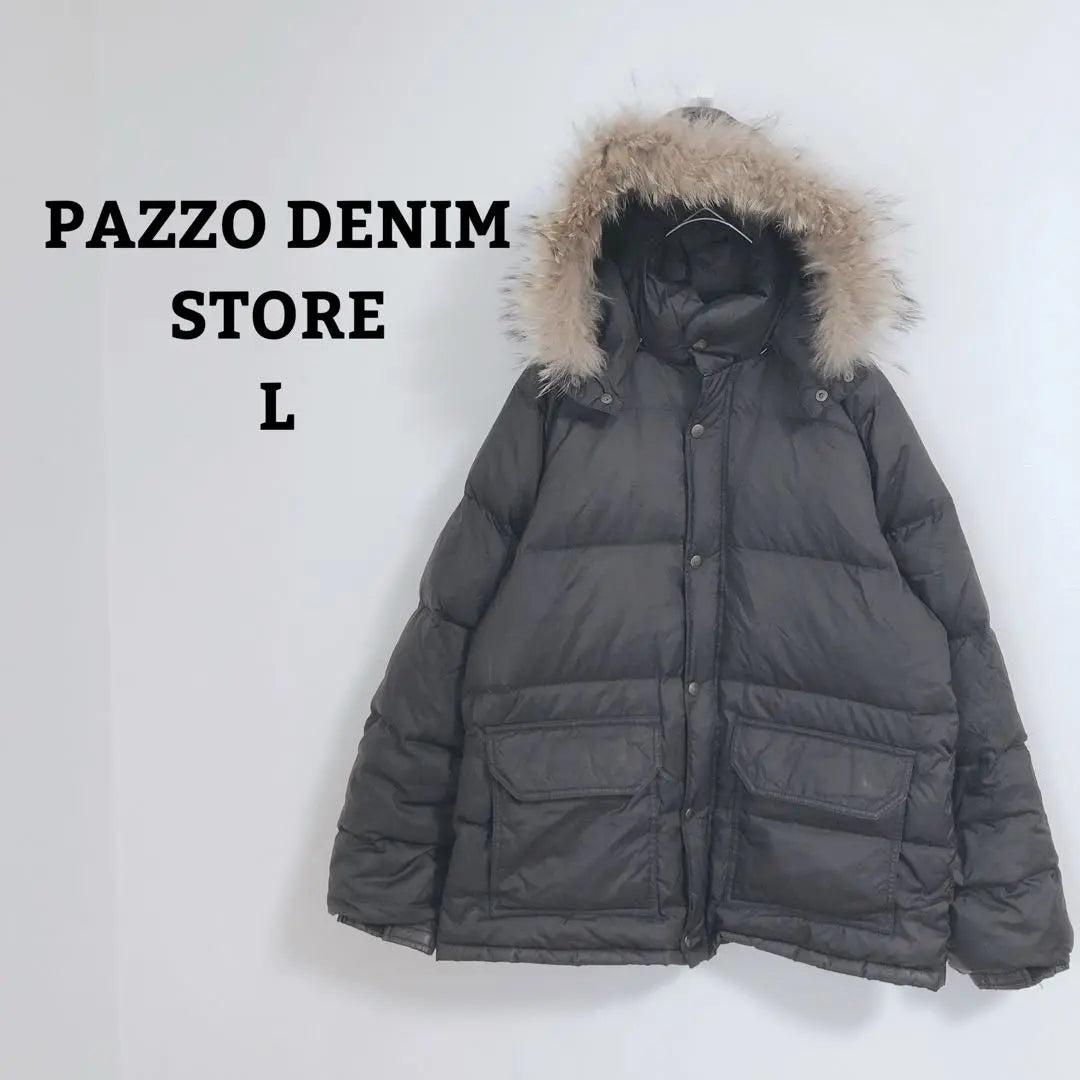 Pazzo Denim Store Chaqueta De Plumas Raccoon Far Capucha Con Cremallera Completa L | パッゾデニムストア ダウンジャケット ラクーン ファ－ フルジップ フード L